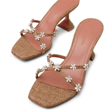 32 AMINA MUADDI Lily Sandalen Met Hak 95 Cm Slide Muilezel Beige