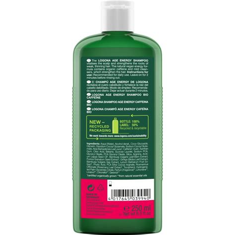 Logona Natural Shampoo For Thinning Hair With Caffeine And Goji