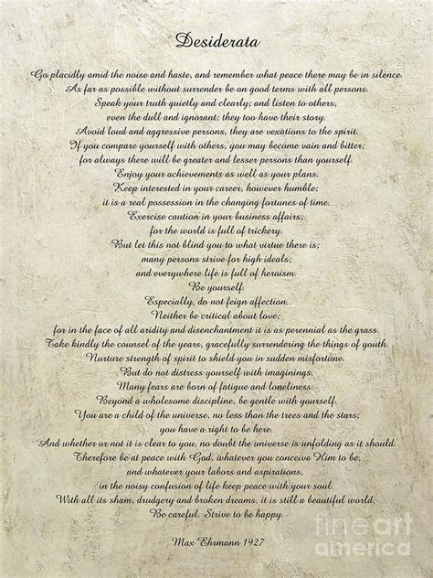 Desiderata Poem By Max Ehrmann Nr 1001 Digital Art By Edit Voros Fine