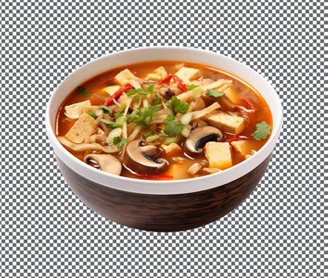 Premium PSD Yummy And Delicious Hot And Sour Soup Isolated On Transparent Background
