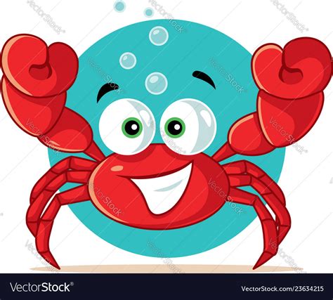 Funny Red Crab Cartoon Royalty Free Vector Image