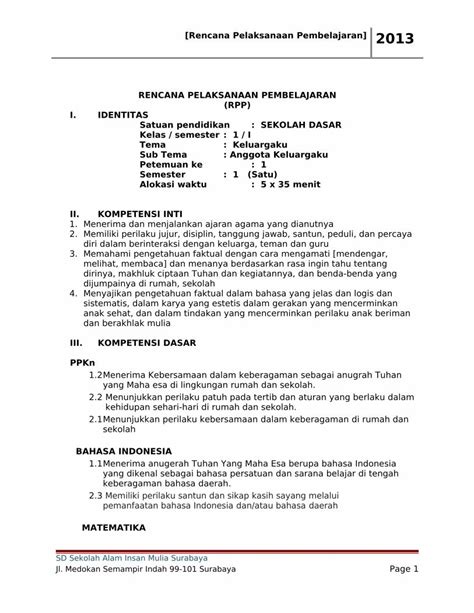 Pdf Contoh Susunan Rpp 2013 Dokumentips