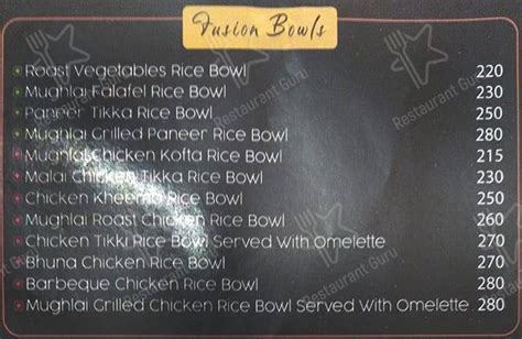 Menu At The Good Bowl Chennai 15971