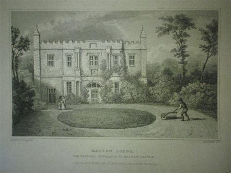 Fine Original Antique Engraving Illustrating Malton Lodge The Original