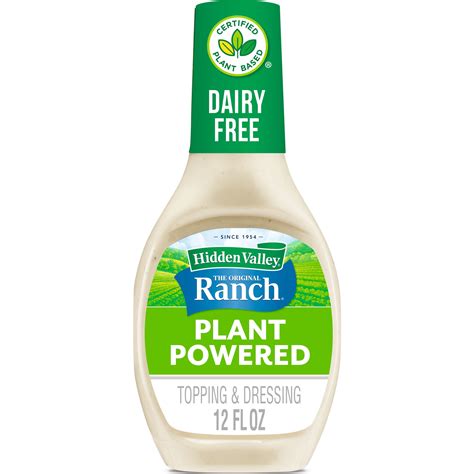 Hidden Valley Vegan Gluten Free Original Plant Powered Ranch Salad Dressing And Topping 12 Fl