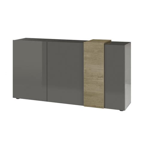 Sideboard Positano Grau Hochglanz Eiche Mercure