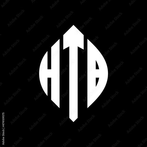 HTB circle letter logo design with circle and ellipse shape. HTB ellipse letters with ...