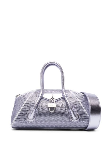 Givenchy Mini Antigona Stretch Top Handle Bag Purple Editorialist