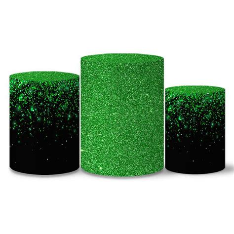 Trio Capas Cilindros Glitter Verde Veste Fácil C Elastico ESTAMPARIA NET