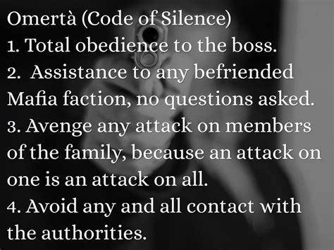 The Code Of Silence Omerta Coding