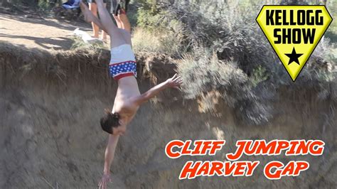 Jumping Off The Edge Epic Cliff Jumping Adventure At Harvey Gap Youtube