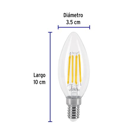 Ficha Tecnica L Mpara Led Tipo Vela W Con Filamento Base E Luz C Lida