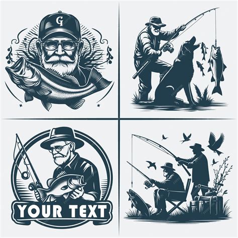 Premium Vector Fishing Vector Bundle File Black And White Fishing