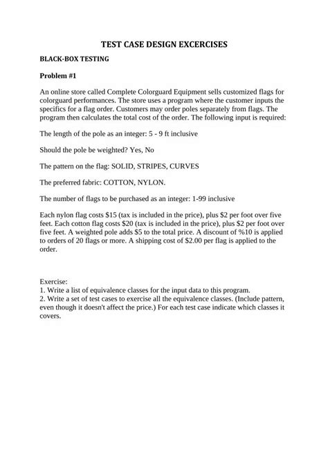PDF Test Case Design Excercises DOKUMEN TIPS