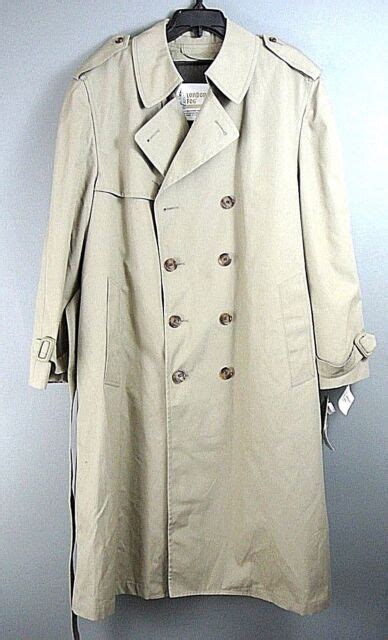 London Fog Mens Trench Coat Beigetan 42 Short Raincoat Jacket Nwt