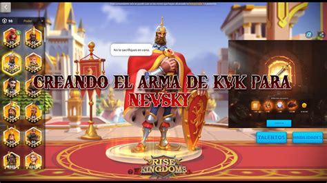 CREAMOS EL ARMA DE KVK DE NEVSKY CONSEJOS CON EL EQUIPAMIENTO Rise Of