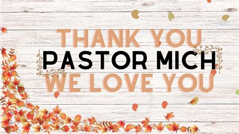 Welcome Back Pastor Mich YouTube