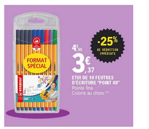 Promo étui De 10 Feutres D écriture point 88 Stabilo chez E Leclerc