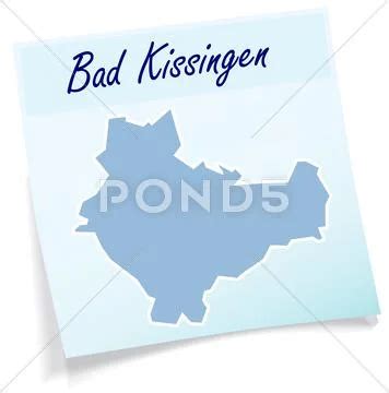 Map of bad-kissingen as sticky note: Graphic #41612693