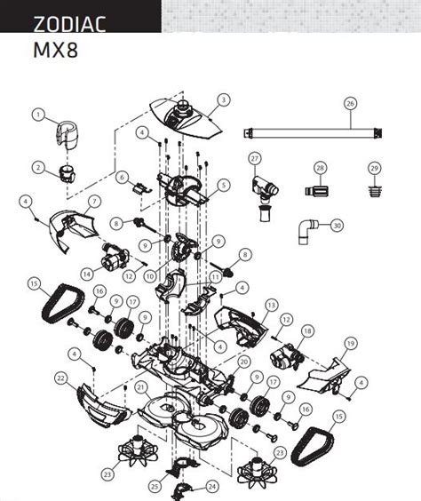 Zodiac Baracuda Mx8 Reverse Assembly Side B Generation 2