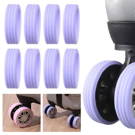 8pcs Luggage Wheels Protector Cover Silicone Wheels Caster Travel Luggage Suitcase Reduce Noise