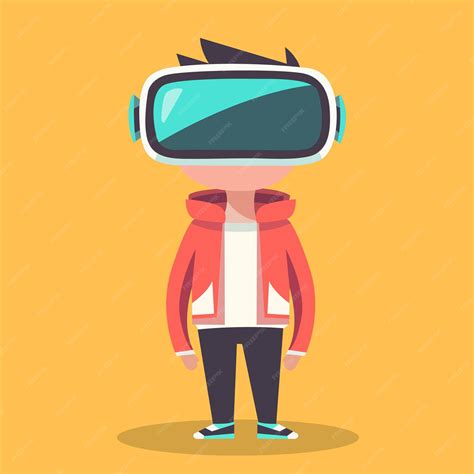 Premium Vector | Man using VR cartoon character illustration