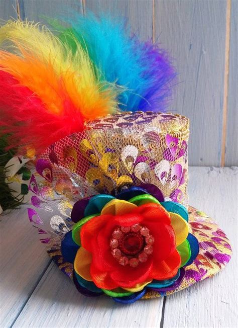 Mini Sombrero Cinta Arco Iris Mini Sombrero De Mad Hatter Hat Etsy En