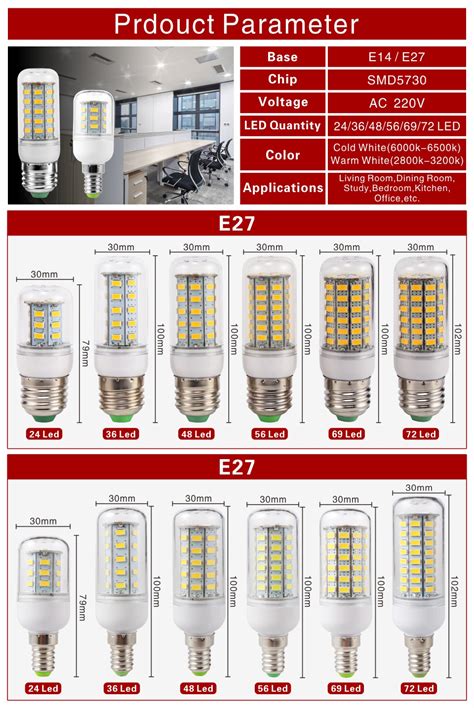 Got Liang Led Corn Bulb E27 E14 Light Bulb 24 36 48 56 69 72leds