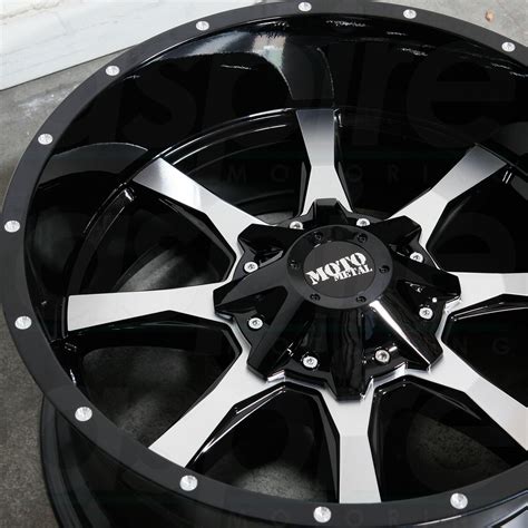 One 18x9 Moto Metal Mo970 8x180 18 Black Machine Wheels Rims Wheels