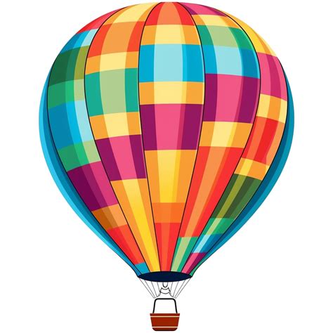 A Colorful Hot Air Balloon Is Flying In The Sky Watercolor