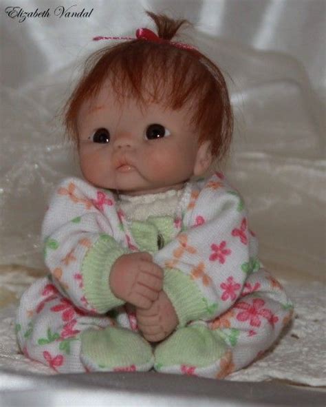 Mini Sculpt OOAK Polymer Clay Baby Girl Art Doll By Elizabeth Vandal