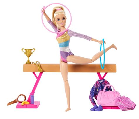 Barbie Carri Re Coffret De Jeu De Gymnastique Avec Poup E Poup Es