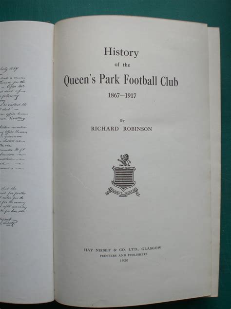 History Of The Queen S Park Football Club 1867 1917 By Robinsn