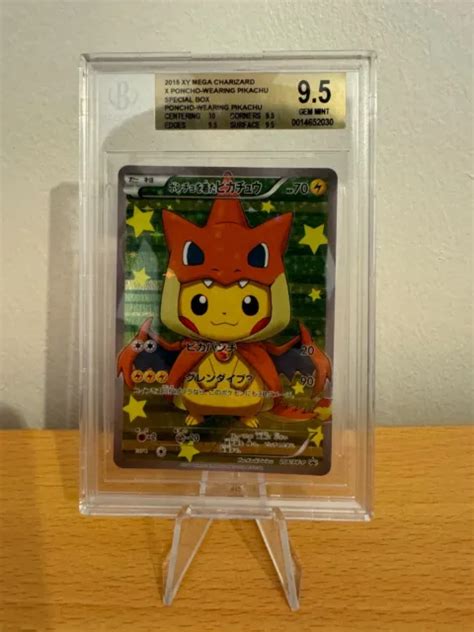 BGS 9 5 2015 Pokémon XY Mega Charizard Y Poncho Portant Pikachu 208 XY