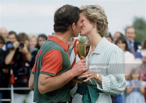 Prince Charles And Princess Diana Kissing At Polo At Windsor In A