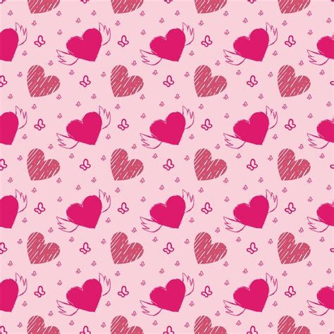 Premium Photo Valentine Doodles Seamless Pattern