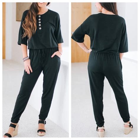 Shopevelynne Pants And Jumpsuits 47 Fabulous Black Jogger Jumpsuit