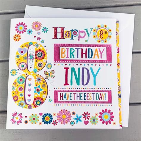 Printable Happy Birthday Card For 8th Birthday Etsy