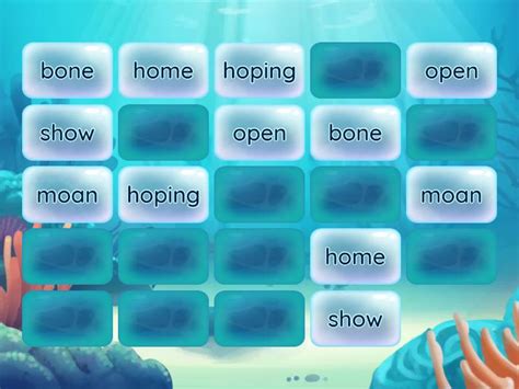 'oe' sound memory game - Matching pairs