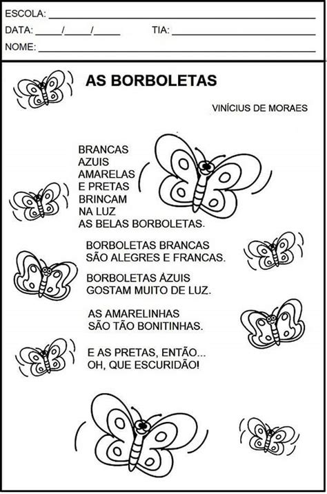 Blog Educa O E Transforma O Atividades O Poema As Borboletas