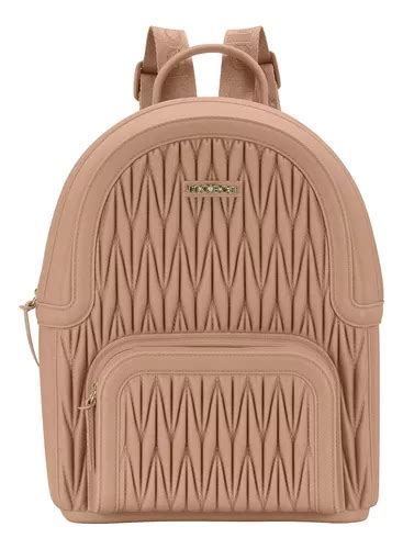 Mochila Moleca Bolso Frontal Detalhe Matelasse Cor Nude MercadoLibre