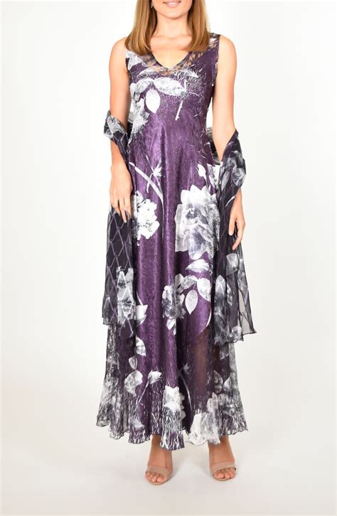 Komarov Lace Up Floral Maxi Dress With Shawl Nordstrom Dress With