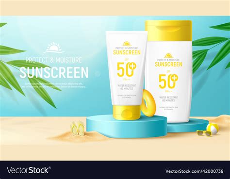 Sunscreen Ad Banner Template Royalty Free Vector Image