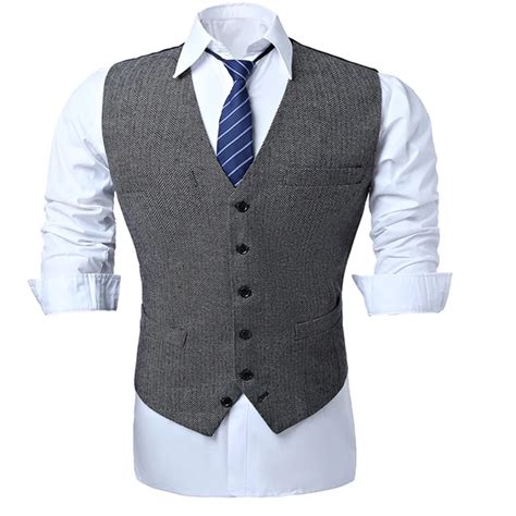 British Style Wool Tweed Vest Men S Suit Vest Slim Fit Groom Vest