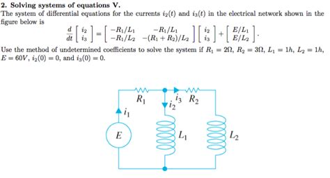 Solved The System Of Differential Equations For The Currents Chegg