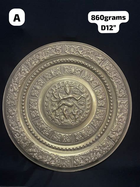 Vintage Brass Made Nataraja Tanjore Plate Etsy