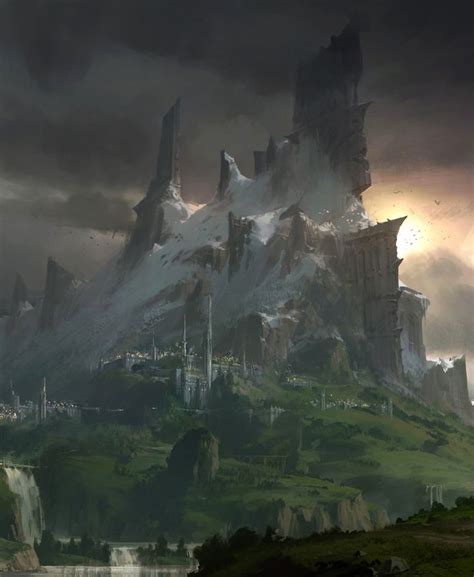 Mountain Fortress By Lok Du With Images Fantasy Landscape Fantasy