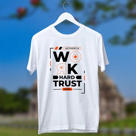 Work Hard Quotes Printed White T Shirt For Men - Buy Spiritual Products