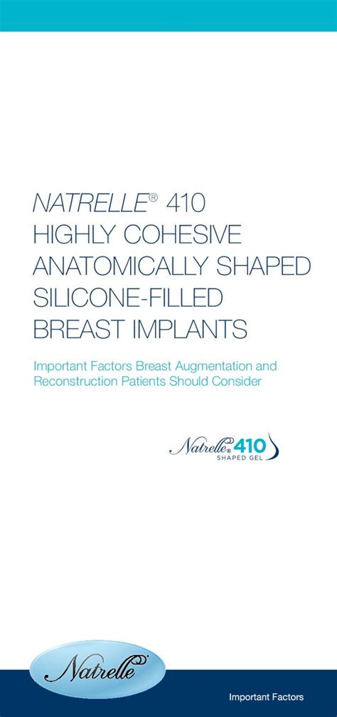 Pdf Natrelle 410 Highly Cohesive Anatomically Important Factors