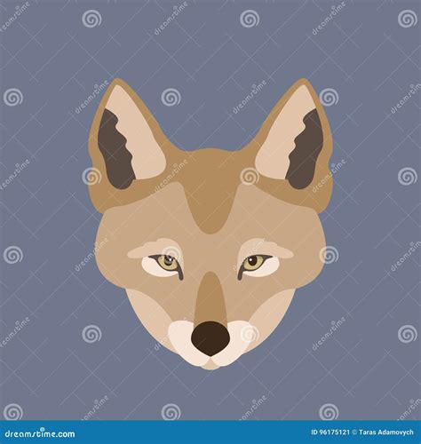 Jackal Face Vector Illustration Style Flat Stock Vector Illustration